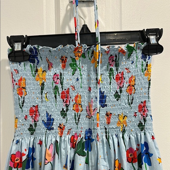 Hill House Strapless Floral Dress - Blue Multi - Picture 4 of 5